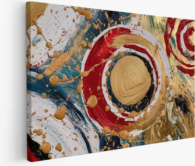 Saammp Muurcirkel Hout - Schotse Hooglander Koe bij zonsopgang in herfstachtig bos - Dieren - Natuur - Ø 80 - Wandcirkel - Wanddecoratie Cirkel - muurdecoratie Woonkamer - Slaapkamer decoratie - Rond Schilderij