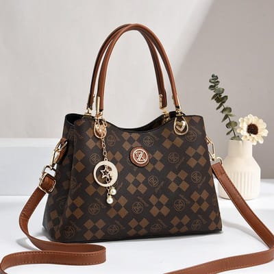 Nieuwe Meerlaagse Bedrukte Handtas Modetrend Dames Tas Hoogwaardig Gevoel Grote Capaciteit Schoudertas Crossbody Tas . gray