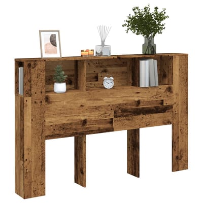 vidaXL - Hoofdbordkast - 160x18,5x103,5 - cm - bewerkt - hout - oud - houtkleurig