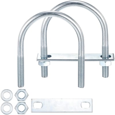 U-schroeven set 3/8 inch (M10) x 3.03 inch x 4.52 inch van koolstofstaal met accessoires - ideaal voor constructie, aanhangwagens en bladveren