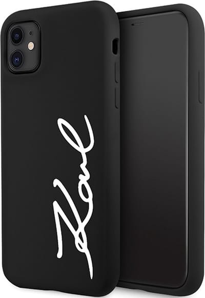 Karl - Lagerfeld - KLHCN61SKSVGK hoesje voor iPhone - 11 / Xr - zwart - Siliconen - handtekening