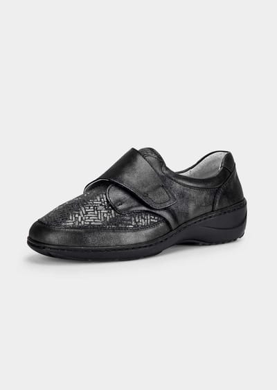 Lage schoenen met brede klittenbandsluiting - zwart - Gr. 36 van Goldner Fashion