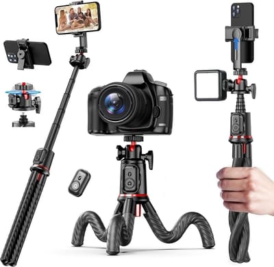 Flexibel Octopus Tripod Smartphone & Camera Statief - Selfiestick - Telefoon Statief - Foto en Video - Flexibel - Telefoonhouder - Selfie Stick - Draadloze afstandsbediening