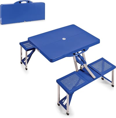 Opvouwbare Picknicktafel - Draagbare Buiten Tafel - Buiten Eten - Ruimte voor Vier - 92 x 46 cm - Blauw