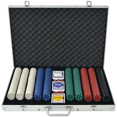 Set de Poker avec 1000 Jetons dans un Étui en Aluminium