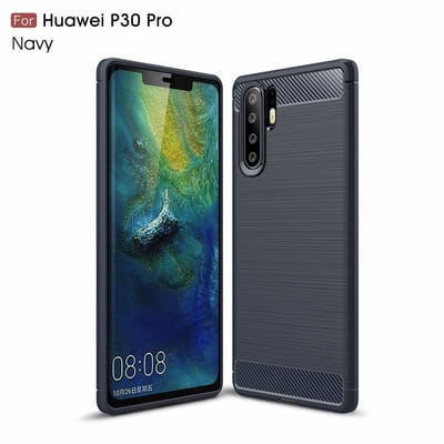 Ntech Soft Brushed TPU Hoesje Geschikt voor Huawei P30 Pro - Donker Blauw