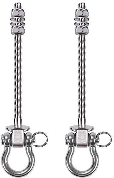 Dailygoods- Schommelhanger Heavy Duty 800KG - Schommelhaak - Karabijnhaak - Schommelbevestiging - Verankering voor Hout/Staal - 235mm x 8mm
