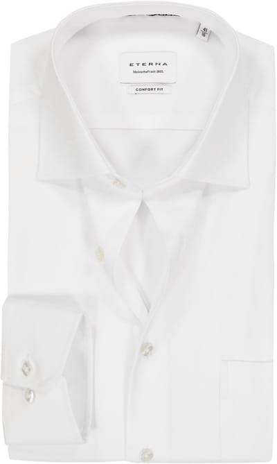 ETERNA comfort fit overhemd - mouwlengte 72cm - niet doorschijnend twill heren overhemd - wit - Strijkvrij - Boordmaat: 47 (EU maat: 3XL)