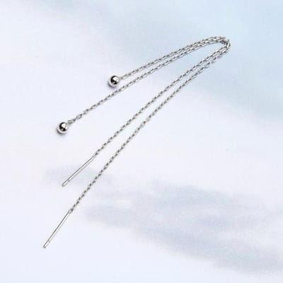 Kwastje Echte 925 Sterling Zilver Lange Hangende Oorbellen Minimalistisch voor Trendy Vrouwen Feest Sieraden Brincos white