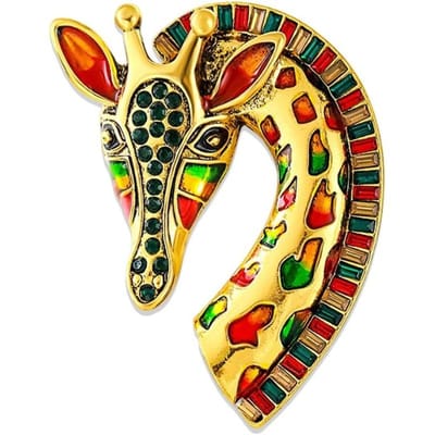 Dames Barok Luxe Strass Giraffe Design Broche, Dagelijks Banket Vakantiefeest Jurk Accessoires, Must-have Cadeau voor Meisjes yellow