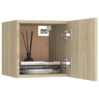 vidaXL - Nachtkastje - 30,5x30x30 - cm - bewerkt - hout - sonoma - eikenkleurig