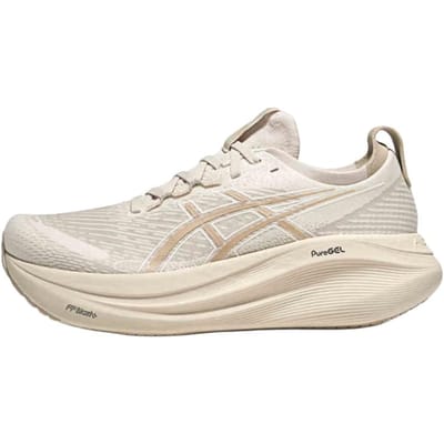 ASICS Gel Nimbus 27 Bouleau Baskets Homme Crème Gris Plume 1011C096-200 47 white