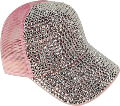 Stijlvolle Bling Baseball Cap voor Mannen met Paardenstaart en Pailletten - Perfect voor Disco, Hip Hop en Punk Rock Feesten
