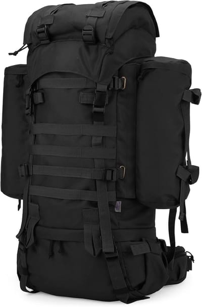 RUX® Trekrugzak - Wandelrugzak - Backpack Dames - Zwart - 22cm x 30cm x 84cm; 2.0 kg