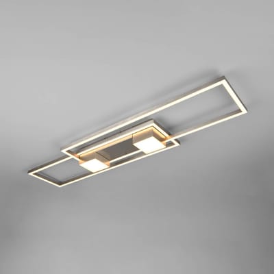 Trio Lighting LED plafondlamp Albany, nikkel, 100 x 28 cm, aluminium CCT dimbaar