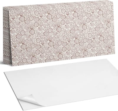 Coloray Plaktegels - Boomstampatronen op de achtergrond Wandtegel Zelfklevend - 60 cm x 30 cm - Bruin Plaktegels - 6 stuks - Rechthoek PVC Tegels - Plaktegels Keuken - Zelfklevende Vloertegels Badkamer - Vinyl Tegels Zelfklevend - Portugese Tegels