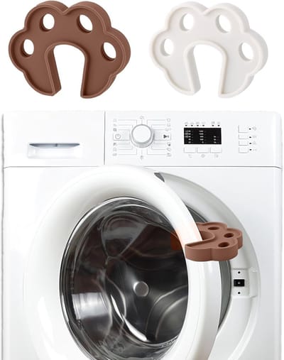 Wasmachine Deur Prop - Wasdroger Houder - Goede Ventilatie - Flexibel Siliconen Materiaal - 10x78cm - Wit Bruin