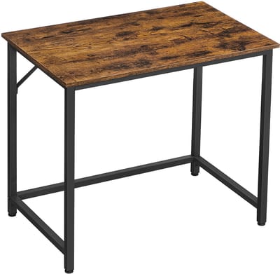 Thuiswerk Bureau – Compact Werkbureau 80x50x75 cm – Staal & Houtlook – Industrieel – Bruin/Zwart