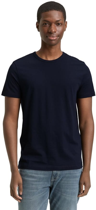 Tom Tailor Denim - Slim fit T-shirt van katoen - Maat XXL - sky captain blue