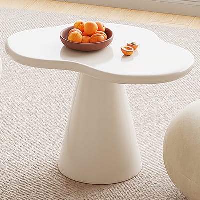 Guyii Design Bijzettafel – Organische Vorm – Crèmekleur – 60 cm – Moderne Salontafel voor Woonkamer
