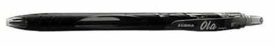 Zebra - OLA - 0.27 mm schrijfdikte – Intrekbaar – Comfortabele rubberen greep – Veegvast - Zwart