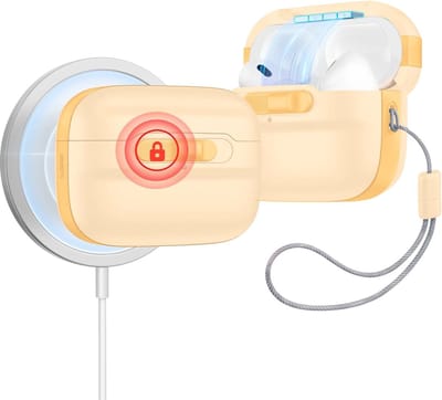 Beschermhoes voor AirPods Pro 2/1 - MagSafe klaar, valbescherming met koord, geel