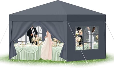 Feesttent - Tuinpaviljoen - Buitenfeesten - Waterdicht en stabiel - 3x3 meter - Grijs