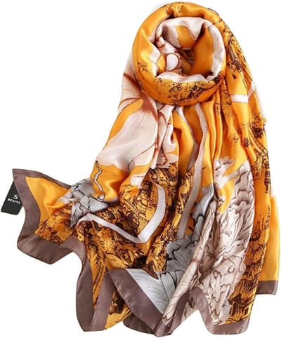 Dunne Chiffon Sjaal voor Vrouwen - Lange Hoofddoek, Vintage Draagbare Sjaal in Kleur