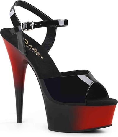 DELIGHT-609BR - (EU 36 = US 6) - 6 Heel, 1 3/4 PF Two Tone Ankle Strap Sandal