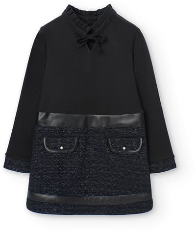 Boboli Combined Lang Mouw Jurk Zwart 7 Years Meisje