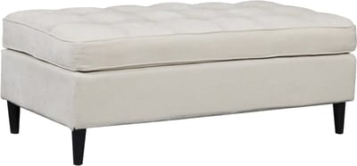 Lindhus-Pouf in chenille crème