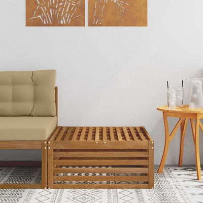 vidaXL - Buiten - Voetenbank - Naturel - 79 - x - 79 - x - 37 - cm - Massief - Acacia - Hout