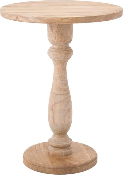 Bijzettafel Rond Hout - Nachtkastje Tafel - Woonkamer Decoratie - Handgemaakt Uniek Stuk - 50 cm Diameter - Natuurlijk