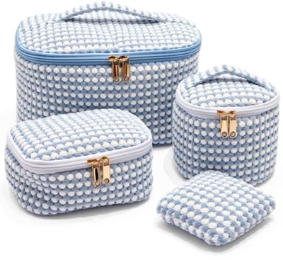Reisset Make-up Tas 4-delig – Beautycase & Toilettas Set voor Dames – Waterdichte Make-up Organizer voor Reizen, Badkamer & Dagelijks Gebruik - ANMI