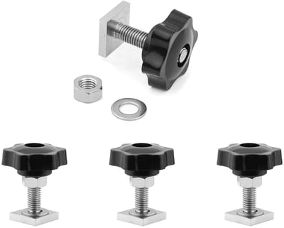 Adapter voor T-Track met T-Lock Moeren en T-Groef, inclusief M8 Moeren en Ringen voor Fietsendragers (Set van 4)
