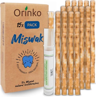 15 Natuurlijke Siwak Miswak Tandenstokers - Biologische Tandenborstel Sticks voor Frisse Adem