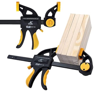 Dailygoods- Klemset Uitschuifbaar 2 Stuks - Snelle Klemmen - Handgreep - Ideaal voor Houtbewerking - Hoogwaardige Carbon Staal - Verstelbare Klemkracht - Spanningsklem