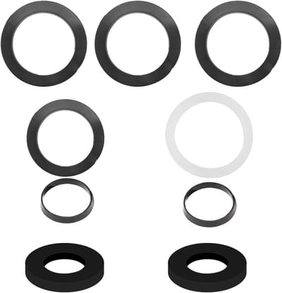 Afdichtingsset Sifon - Wigafdichtingen Platte Afdichtingen - Lekkages Voorkomen - Compleet met 9 Afdichtingen - DN40 40 mm - Zwart