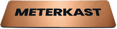 Deurbordje Brons/Koper-look met tekst meterkast - Formaat 150 x 50 mm x 1,6 mm - Zelfklevend | Luxe uitstraling | Geborstelde Koper/Brons toplaag | Gratis Verzending | Decoporta