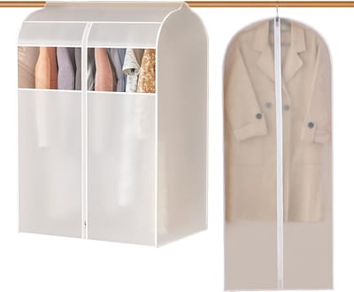 La'Moussawi ® Kleding Beschermhoes met Ritssluiting voor Stof- en Mottenbescherming, Transparant en Waterafstotend