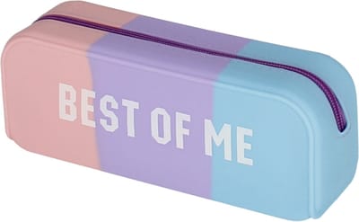 Pastel, siliconen etui/cosmeticatasje met ritssluiting 8x20x6cm
