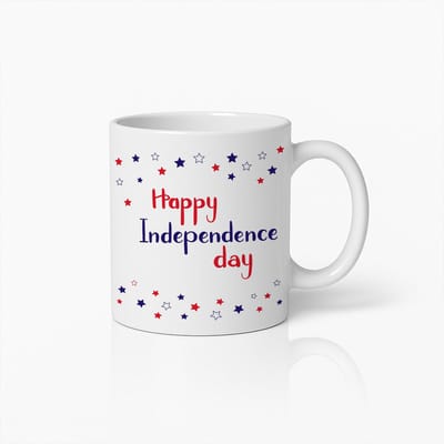 Happy Independence Day Mok – Patriottische 330ml Koffiebeker met Sterren Design – Feestelijk Cadeau voor 4 Juli & Nationale Feestdagen