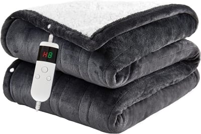 Electrische Deken Met 3 Warmtestanden - Oververhittingsbeveiliging - Zachte Flanel - Machinewasbaar - Veilige Verwarmingsdeken Voor Bank En Bed