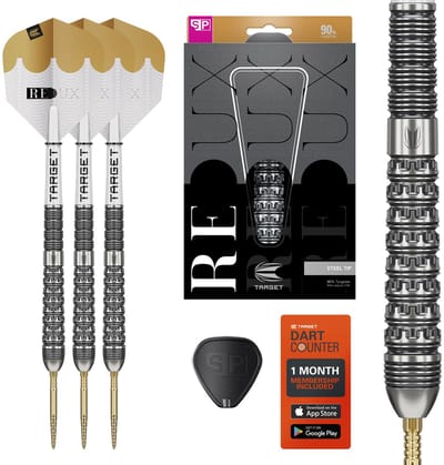 Target Darts Redux 90% Tungsten Swiss Point Steel Tip Dartset 22G Barrel 03 - Professionele Steeltip Darts met Pro Grip Shafts en Pro Ultra Flights - 52mm Lengte