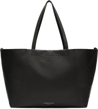 LIEBESKIND BERLIN Leren Schoudertas Chudy Small Pebble Shopper Black Zwart
