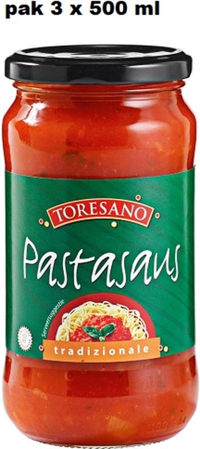 Toresano Pastasaus tradizionale - voor pasta - pak 3 x 500 ml