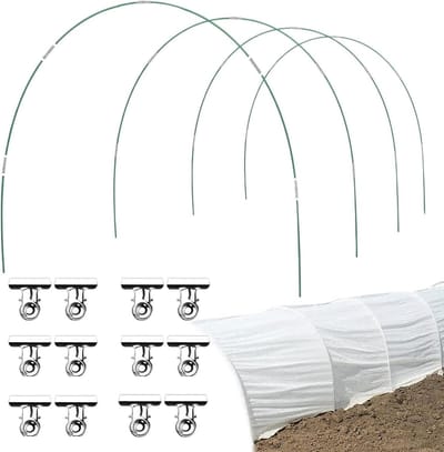 Tuintunnel hoepels - Kas frame - Gewasbescherming buiten - Roestvrij materiaal - 36.4 cm lengte - Zwart