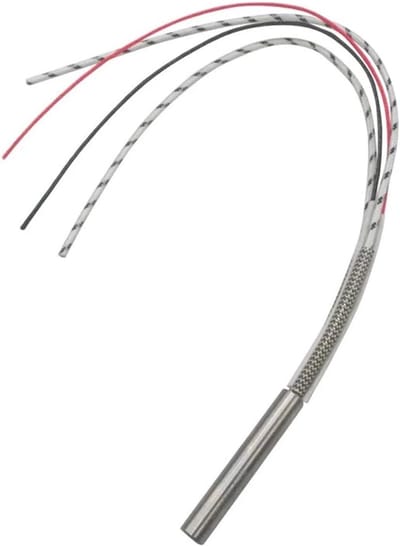 Verwarmingselement Cartridge - Met Thermokoppel - Temperatuurregeling - Roestvrij Staal - 8x75 mm - Zilverkleurig
