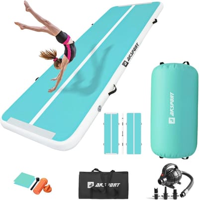 Opblaasbare gymnastiekmat met Air Roll - Turnmat voor thuis, yoga, cheerleading en tumbling