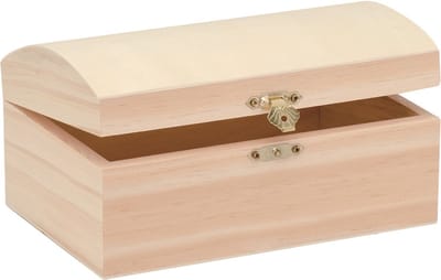 Glorex hobby schatkistje met sluiting en deksel - hout - 18 x 12 x 9 cm - Sieraden/spulletjes/sleutels - Opberg kistjes
